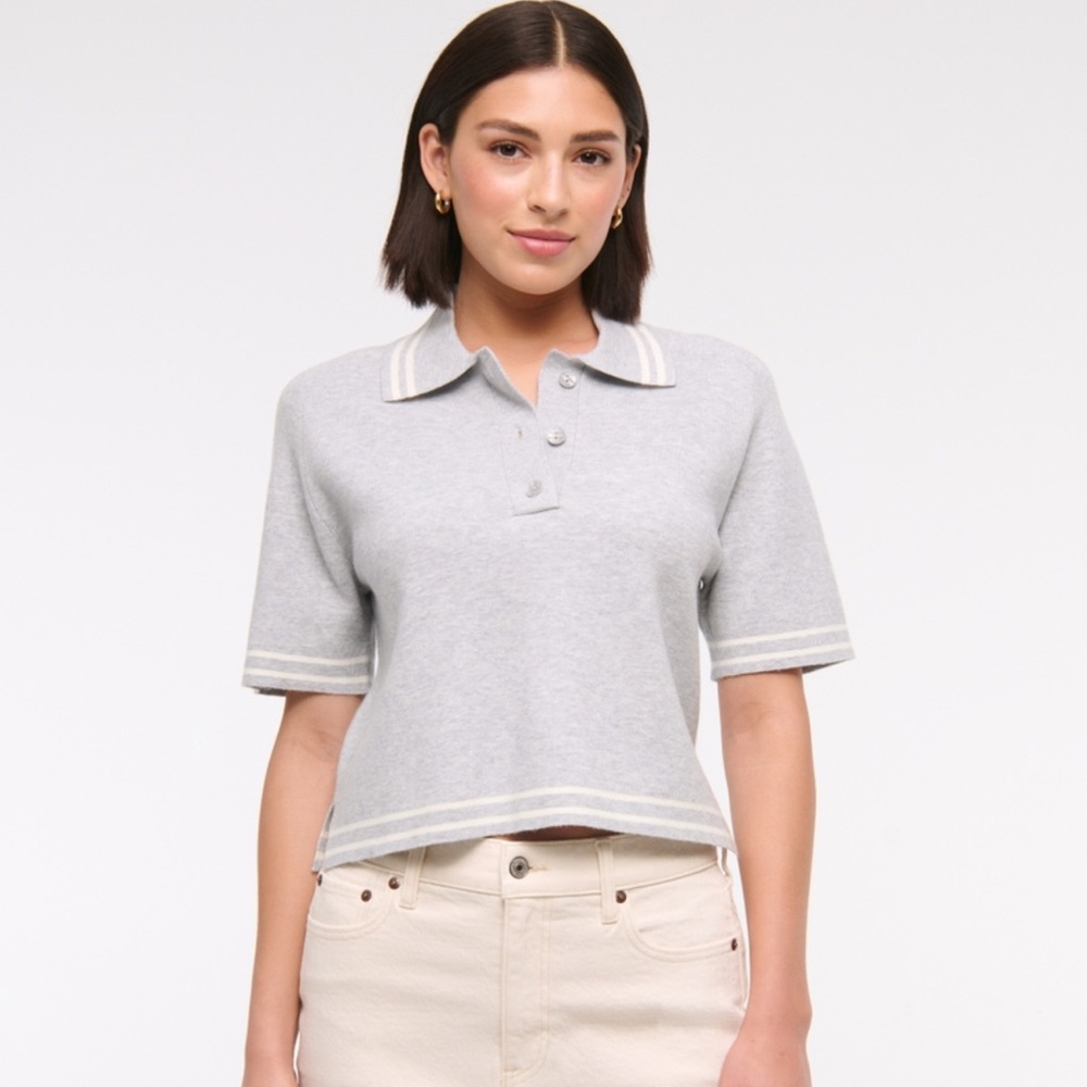 Abercrombie & Fitch LuxeLoft Short-Sleeve Sweater Polo